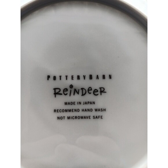 Pottery Barn PRANCER Reindeer Salad Dessert Plate 8” Christmas Silver Rimmed EUC - Picture 4 of 5